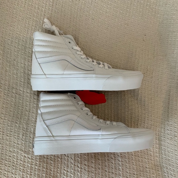 New in box Vans White Skatin Sk8-Hi Hitop Original Platform Canvas Sneaker Shoe - Picture 5 of 12